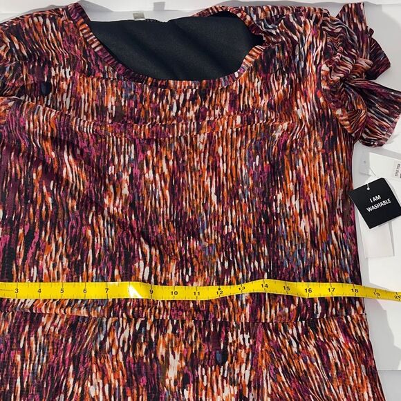 Sandra Darren XL Belted Maxi Dress Abstract Multicolor New With Tags - Picture 5 of 5